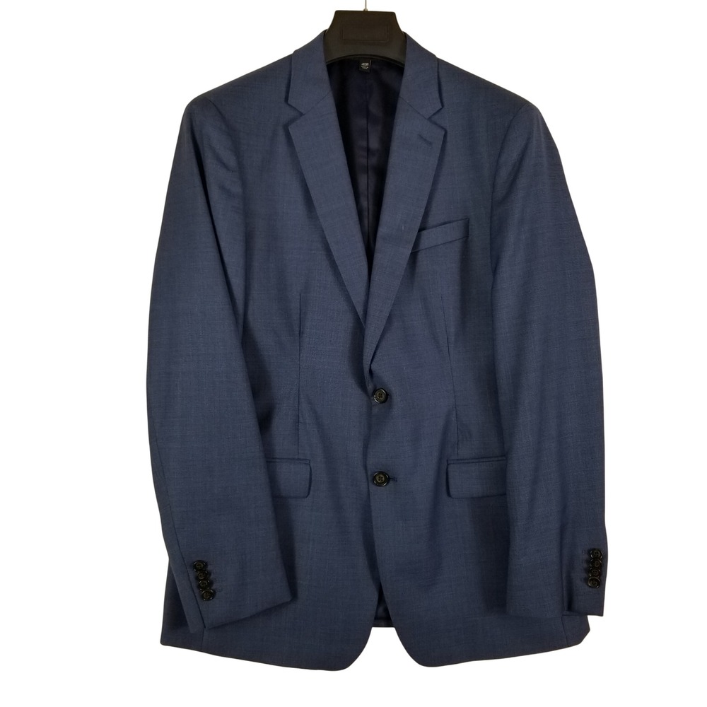 Banana Republic Suit Jacket Mens 40R Blue Slim Fit Marzotto Italian Wool Blazer - Picture 1 of 10